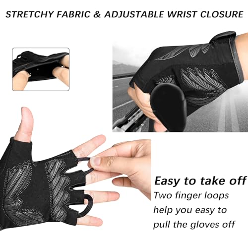 MOREOK Cycling Gloves Bike Gloves for Men/Women-[5MM Gel Pad] Half Finger Bicycle Biking Gloves for Cycling/Weight Liftin...