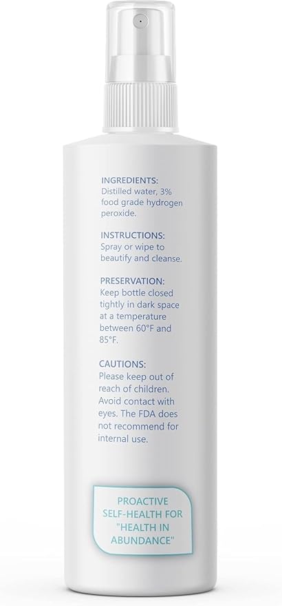 ProH2O2 3% Food Grade Hydrogen Peroxide – Natural Cleaner & Disinfectant – Suitable for Household Use – Ideal for Cleaning, Sanitizing & Gargle – 8 fl oz Spray Bottle (Pack of 6)