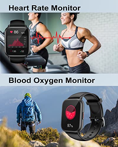 RUIMEN Smart Watches for Men Women (Answer/Make Calls, 2 Bands Included), 1.8" Smartwatch for iOS/Android Phones, Fitness ...
