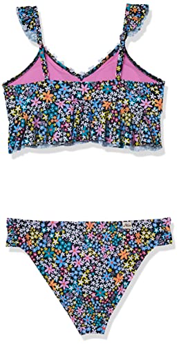 Hobie Girls Cap Sleeve Bralette Bikini Top & Sash Tab Hipster Bottom Swimsuit Set