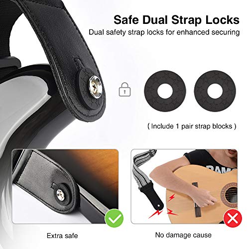 LEKATO Bass Guitar Straps for Electric Guitar & Bass 3" Wide Padded Straps Adjustable Length from 45" to 55" Bass Guitar S...