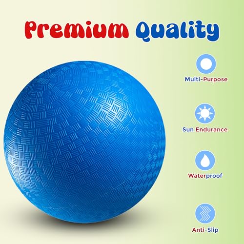 Red & Blue Kickball Set - (9 Inch) with Pump for Toddlers Kids & Adults - Indoor & Outdoor Gym Sports Toys - Fun Playgroun...