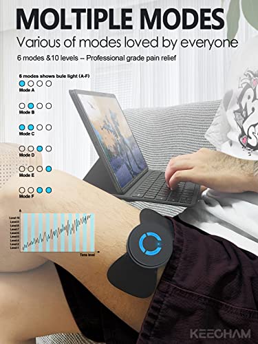 Pawfan Tens Black Unit with 2 Pads,EMS Microcurrent Mini Massager Machine,Low Frequency Multi Function Physiotherapy Instr...
