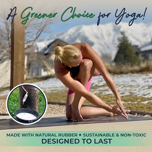 Y O Gayo Eco Balance Yoga Mat with Carry Strap – Superior Grip, Non-Slip, Durable & Lightweight, Sustainable Natural Rubbe...