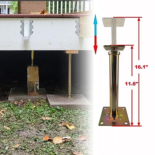 ASTAMOTOR 6 PCS House Floor Jacks Post Pole for Leveling, 11" - 16" Height Range, 6 ton Min and Max Height Capacity, Galva...