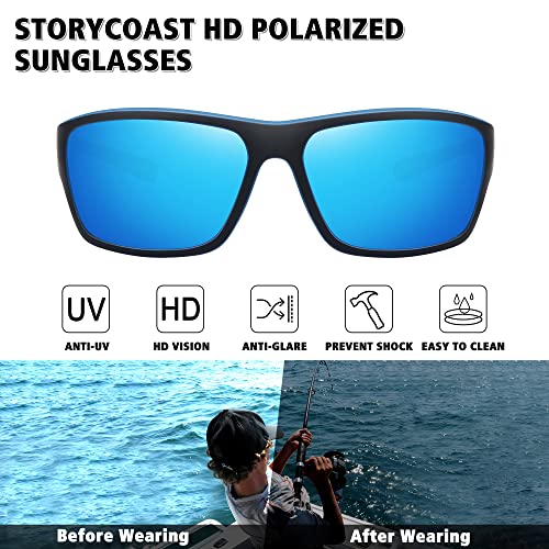 STORYCOAST Polarized Sports Sunglasses for Men Women Unbreakable Frame Cycling Fishing Driving