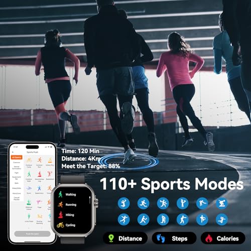 Smart Watch, 1.85" HD Fitness Tracker (Answer/Make Call), 1000 mAh Battery