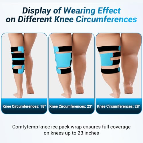 Comfytemp Large Knee Ice Pack Wrap Reusable Gel, FSA Eligible HSA, Knee Cold Compression Brace for Injuries, Pain Relief, ...