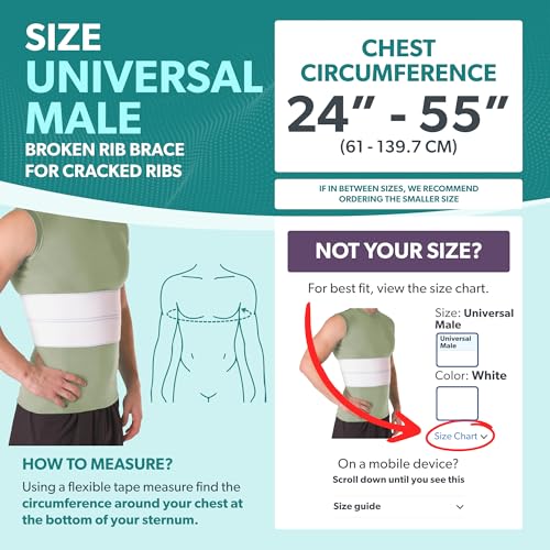 BraceAbility Broken Rib Brace for Men and Women - Rib Protector Compression Wrap, Chest Support Belt for Bruised, Fracture...
