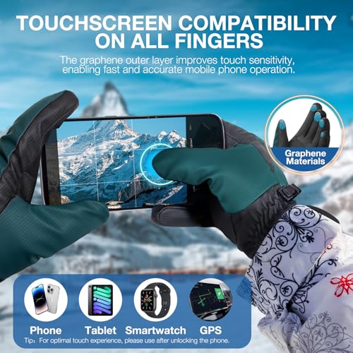SIMARI Winter Waterproof Warm Gloves Women Men with Touchscreen Fingers, Ski Snow Windproof for Cold Weather Thermal, for ...
