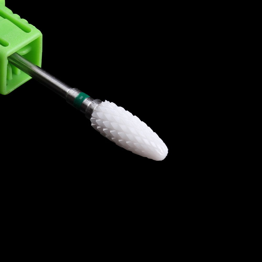 MZCMSL Coarse Grit Ceramic Nail Drill Bit,White Ceramic Cone File Bit, 3/32 Flame Style Gel Nail Polish Removing Nail Art Tool