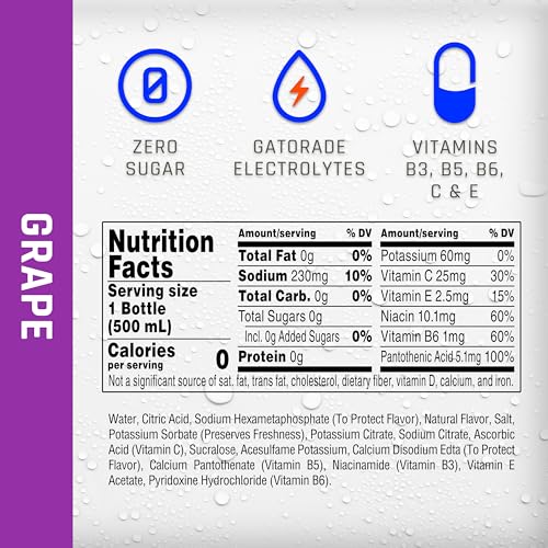 Propel Electrolyte Enhanced Water Sports Drink, Grape Flavored Water, Zero Calorie & Zero Sugar Hydration with Electrolyte...
