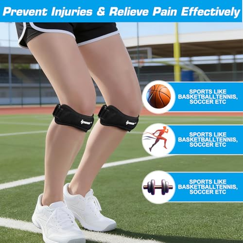IPOW Patella Tendon Knee Strap 2 Pack Knee Pain Relief & Patella Stabilizer Knee Strap, Patellar Tendon Support Strap, Kne...