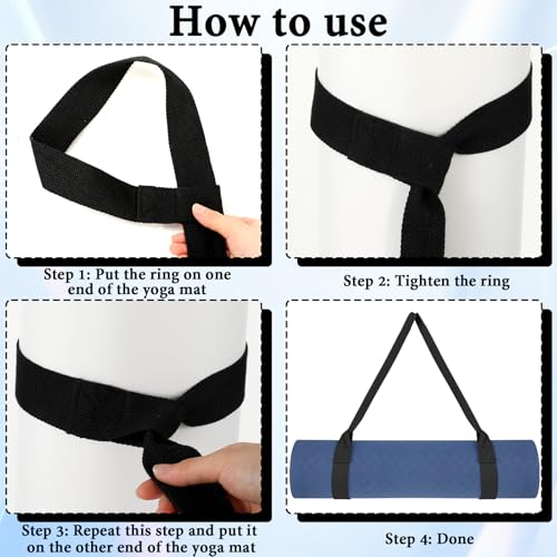 Xindojuz 2 PCS Yoga Mat Strap for Carrying [mat Not Included] Adjustable Yoga Mat Sling Band Easy-Cinch Mats Holder Stretc...