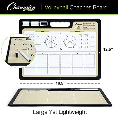 Champion Sports Large & XL Dry Erase Board For Coaching - Whiteboards for Strategizing, Techniques, Plays - 2-Sided Boards...