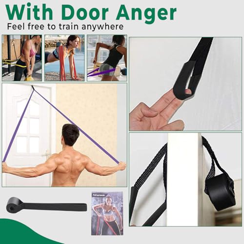 Resistance Bands Set – 5 Level Pull Up Exercise Bands with Handles, Door Anchor & Carry Bag | Workout Bands for Strength T...