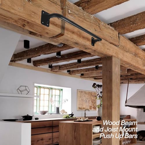 Purife Wall Mounted Doorway Pull Up Bar, Heavy Duty Strength Training Pull-Up Bars for Doorframe, Support Beam or Joist Mo...