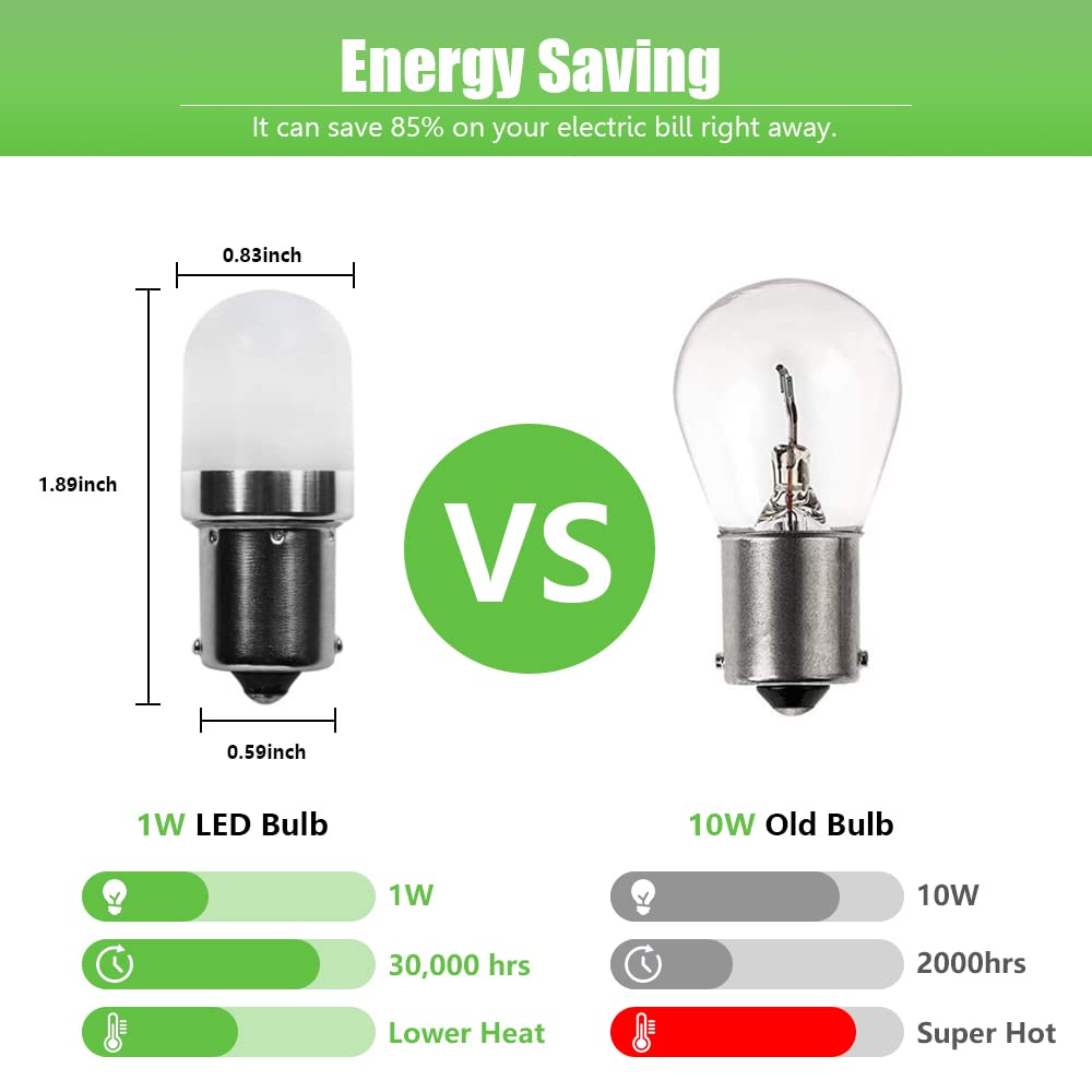 Makergroup 1141 Ba15S Bayonet Led Bulbs 12V  Weatherproof 1156 S8 Landscape Light Bulb  1W Cool White Color 6000K For Rv And Outdoor Lighting Path Deck Lights Pack Of 6