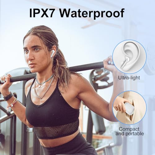 WeurGhy Wireless Earbuds, HiFi Sound Bluetooth 5.3 Headphones with 4 ENC Noise Mic, 56H Playtime Ear Buds with LED Displa...