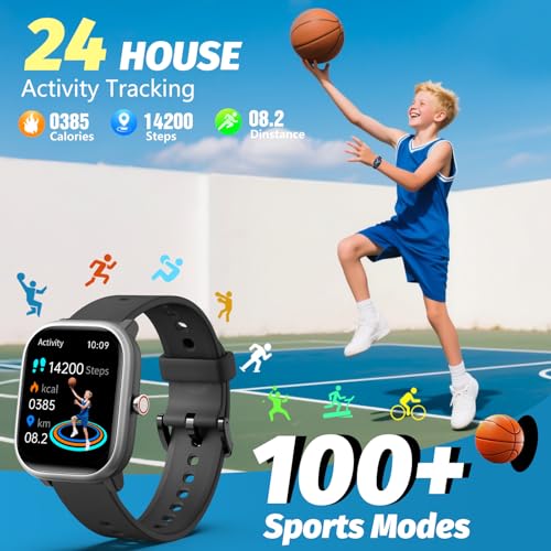 Kids Wach for Girls Boys 6-15 Year Old - Smart Watch for Kids 1.8" Fitness Tracker ,No Phone needed,Pedometer Sleep Monito...