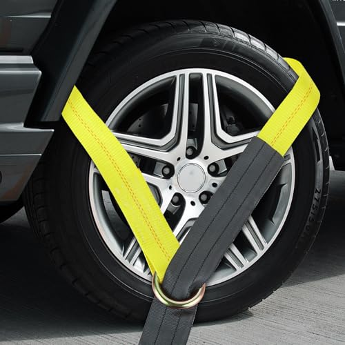 GBACHOOSE 12Pack 2" x 8 Ft Lasso Straps with D Ring, D Ring Straps for Wheel Lift, Wrecker, Rollback, Tow Truck(11, 000 Lbs)