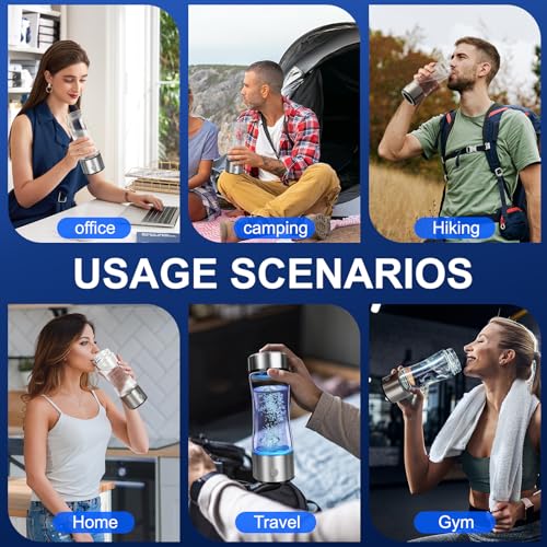 2025 Portable 4000PPB Hydrogen Water Bottle Generator, SPE PEM Tech Glass Ionizer Machine 420ml for Home, Office, Travel, Fitness – Health Benefits with USB-C Charging