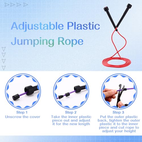 Silipull 72 Pcs PVC Jump Ropes for Fitness 9.2 ft Adjustable Skipping Rope Versatile Unbreakable Speed Rope with Plastic H...