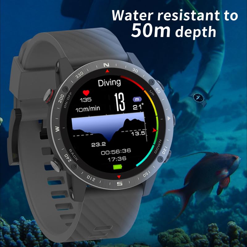 SUNROAD G5 Pro GPS Sports Watch AMOLED Health and Fitness Tracker Running Swimming Climbing Hiking Route Navigation Men Wr...