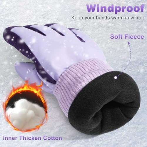 Rhino Valley Ski Gloves Women, Touchscreen Snow Gloves for Women, Anti-Slip Warm WinterGloves with Adjustable Wrist Strap,...