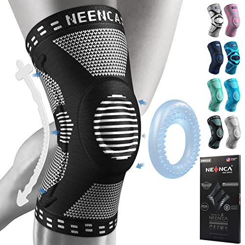 NEENCA Knee Braces for Knee Pain Relief, Compression Knee Sleeves with Patella Gel Pad & Side Stabilizers, Knee Support fo...