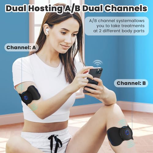 MASTOGO Wireless Tens Unit Muscle Stimulator - Two Sets of Tens Unit Massager for Pain Relief - Up to 12 Mode 20 Intensity...