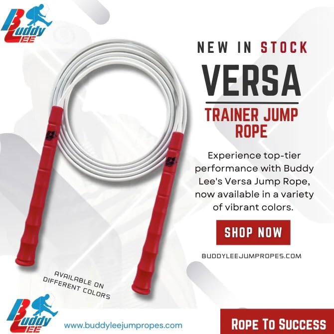 Buddy Lee New Versa Trainer Jump Rope – Red – Adjustable Speed Rope for Fitness, Cardio & Training – Lightweight, Durable...