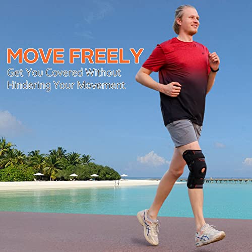 Omples Hinged Knee Brace for Knee Pain, Meniscus Tear Knee Support with Side Stabilizers for Men and Women Patella Knee Br...