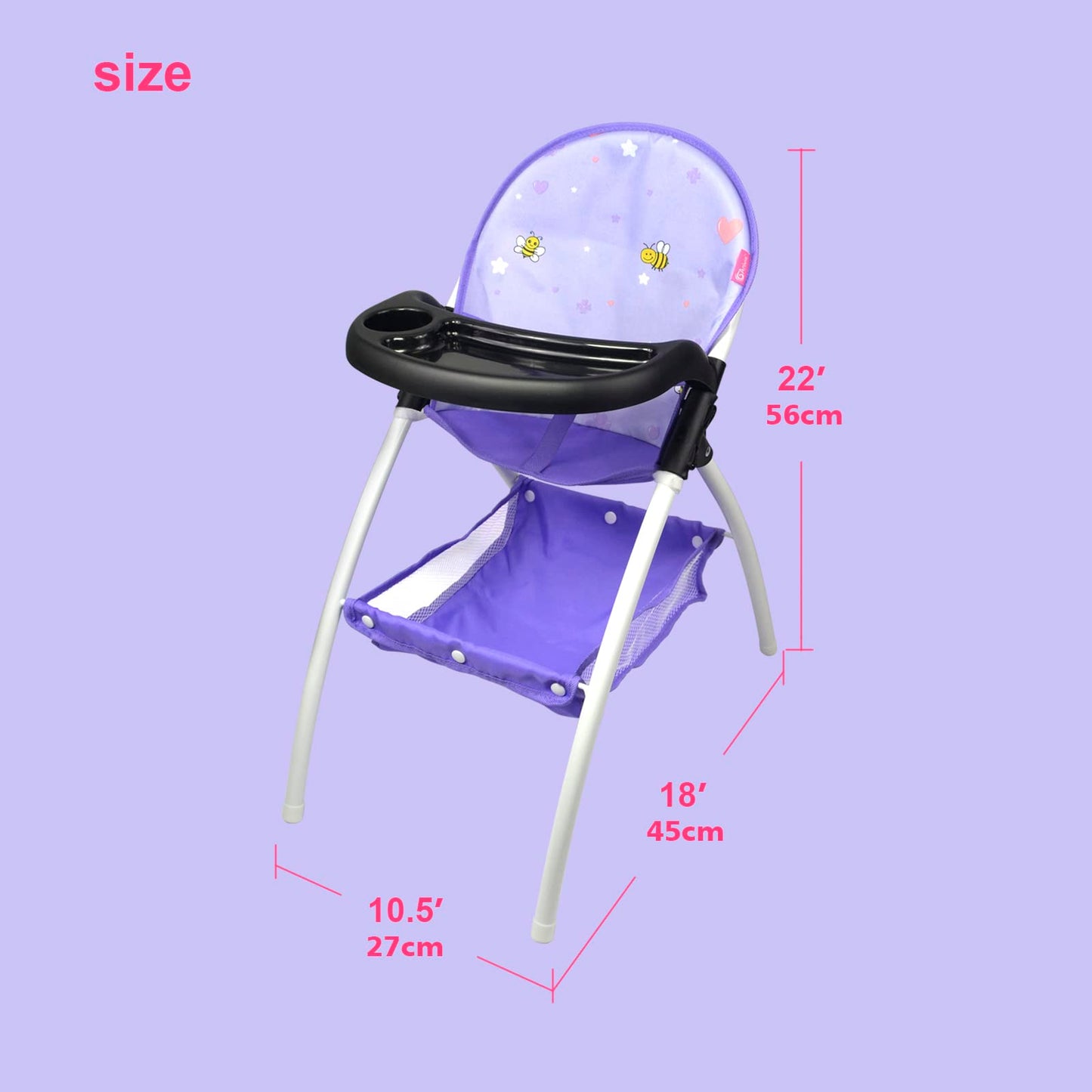 Anivia Baby Doll High Chair, Toy High Chair for Baby Doll (DH010-PURPLE)