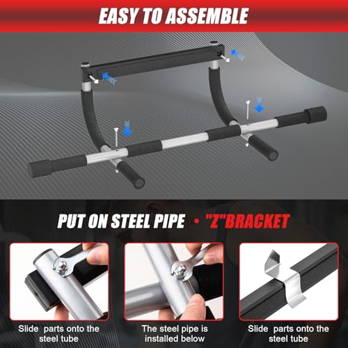 Esakoya Pull Up Bar for Doorway, Portable Pull-up Bar for Strength Training, Body Fitness Workout Bar With Thickened Stee...