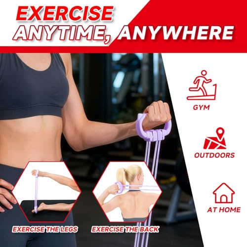 XLMABZ 6 Gear Adjustable Resistance Bands, Fitness Resistance Bands Exercise Bands with Comfort Grips, Unisex, for Arms, C...