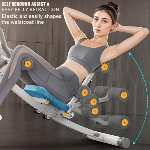 sxvbdway Ab Machine for Stomach Workout Exercise Equipment with LCD Data Display Screen, Thickened Foam Handle 5 Levels He...
