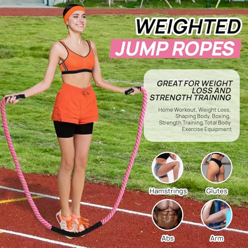 Weighted Jump Rope for Fitness – Heavy Skipping Rope for Women & Adults, Ideal for Home Gym Workouts, Strength Training, W...