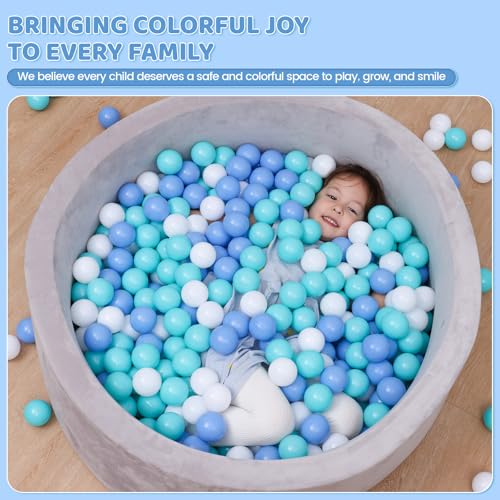 MoonxHome Ball Pit Balls for Toddlers, BPA Free Crush Proof Plastic Toy Balls for Ball Pit, Children's Pool Water Toys, Ma...