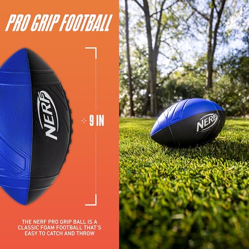Nerf Pro Grip Football, Blue, Classic Foam Ball, Easy to Catch & Throw, Sports Toys, Christmas Gifts or Stocking Stuffers ...