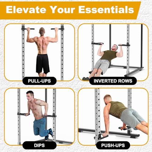 Kipika Power Rack Attachment for 5/8" & 1" Holes - Heavy Duty Home Gym Equipment for 2x2 or 3x3 Squat Rack, Adjustable and...