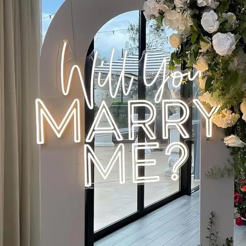 Large Will You Marry Me? Neon Sign Custom Wedding Neon Sign for Marriage Proposal Home Wall Decor Wedding Party w edding B...