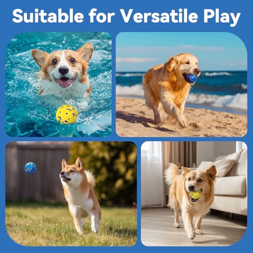 Lepawit Indestructible Dog Ball Toy, Durable Dog Tennis Balls for Aggressive Chewers, High Bounce & Floating Balls for Dog...