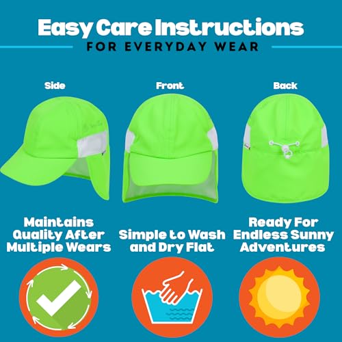 SwimZip Sun Hat with Neck Flap | UPF 50+ Protection for Baby, Toddler, and Kids