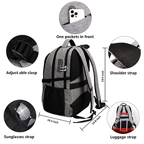 SHRRADOO Anti Theft Laptop Backpack Travel Backpacks with usb Charging Port for Women Men High School College Backpack Com...