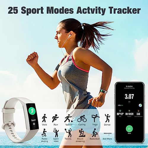 Zeacool Fitness Tracker with Heart Rate Blood Oxygen Blood Pressure Sleep Monitor,1.10''AMOLED Touch Color Screen,IP67 Wat...