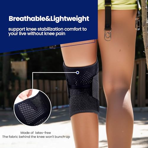 JOMVD Knee Brace for Meniscus Tear, Knee Pain, ACL, MCL, Adjustable Breathable Knee Support with Side Stabilizers for Knee...