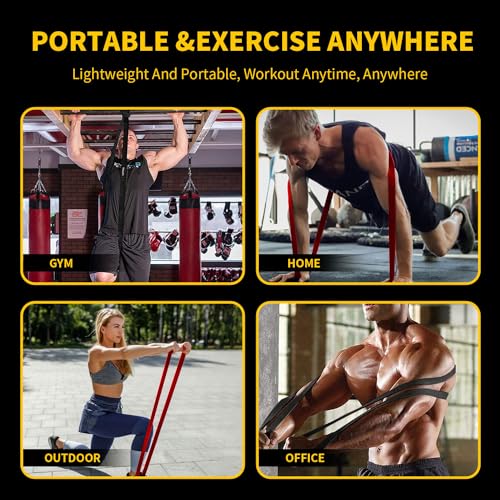 KANGFITER Resistance Bands for Working Out, Pull Up Bands for Men Women, Thick Heavy Resistance Band Set with Door Anchor,...