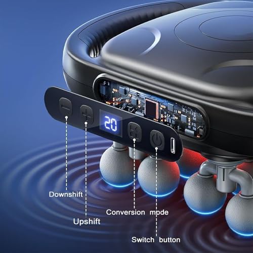 GooseFit 16-Head Massage Gun Set, Deep Tissue Percussion Muscle Massager with 20 Speeds & 9 Modes, Quiet Massage Gun for B...