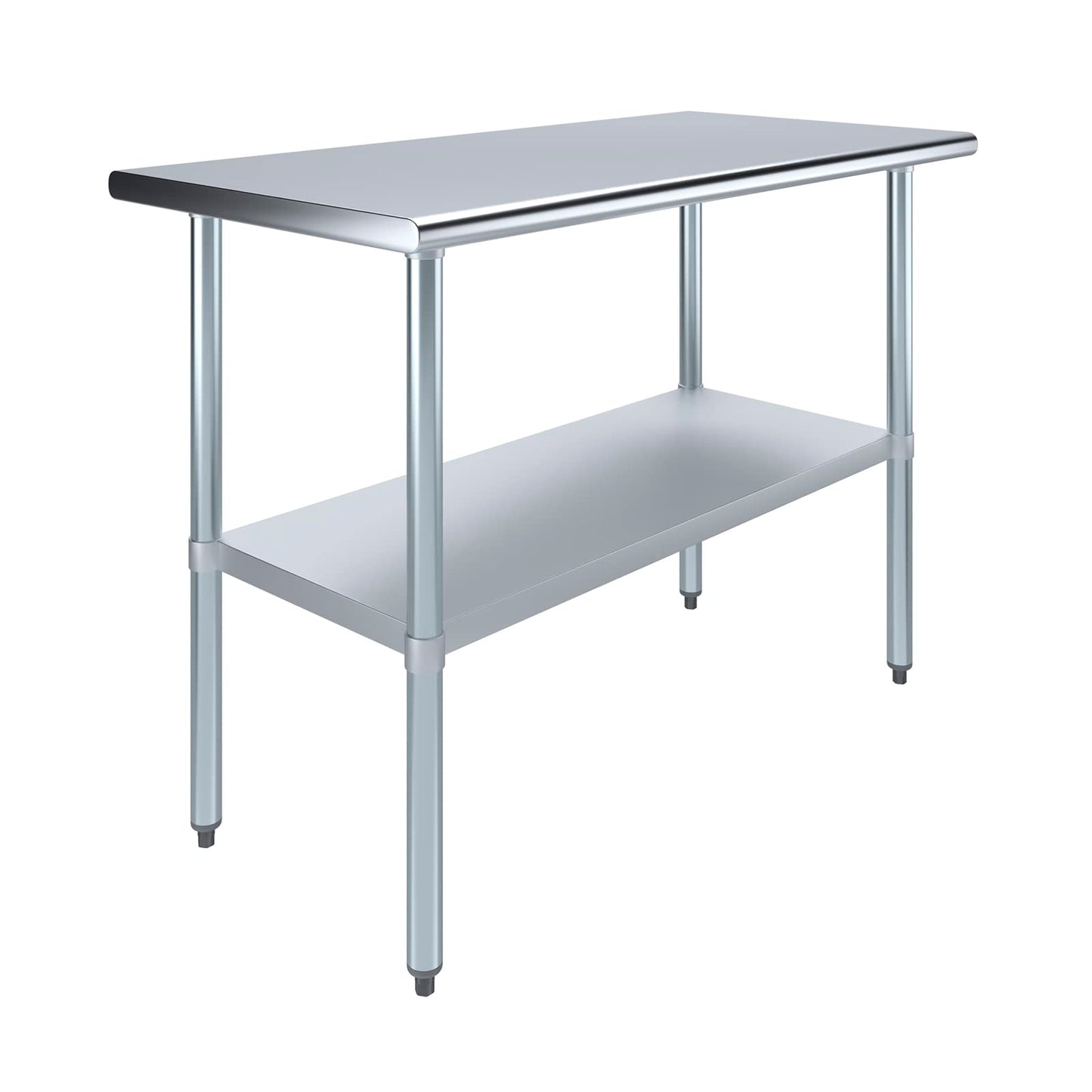 AmGood 24 in. x 48 in. Stainless Steel Work Table | Metal Kitchen Food Prep Table | NSF